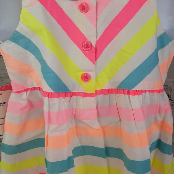 GYMBOREE'POPSICLE PARTY' EMBROIDERED POPSICLE CHEVRON STRIPE SUN DRESS & BLOOMER - Picture 9 of 16